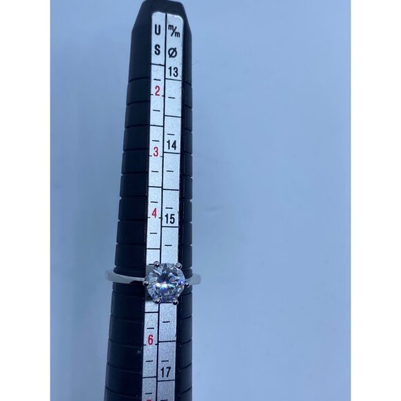 18k White Gold Plated CZ Womens 2.35ct Round Solitaire Engagement Ring Size 5‎ - Picture 2 of 10